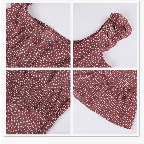 Ruffle Sleeve Sweetheart Neckline Summer Mini Dress. - Picture 4 of 5